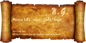 Meszlényi Gábor névjegykártya