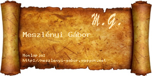 Meszlényi Gábor névjegykártya